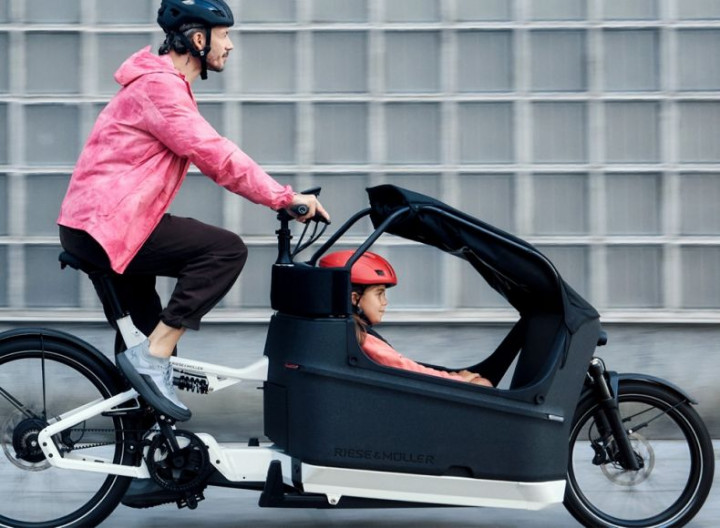 Riese & Müller Packster2 70 Automatic 1500Wh + Box met kinderkap + Drie Kinderzitjes + Offroad-kit + Slot glovebox