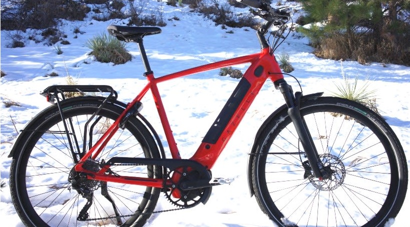 Gazelle e-bike in de sneeuw