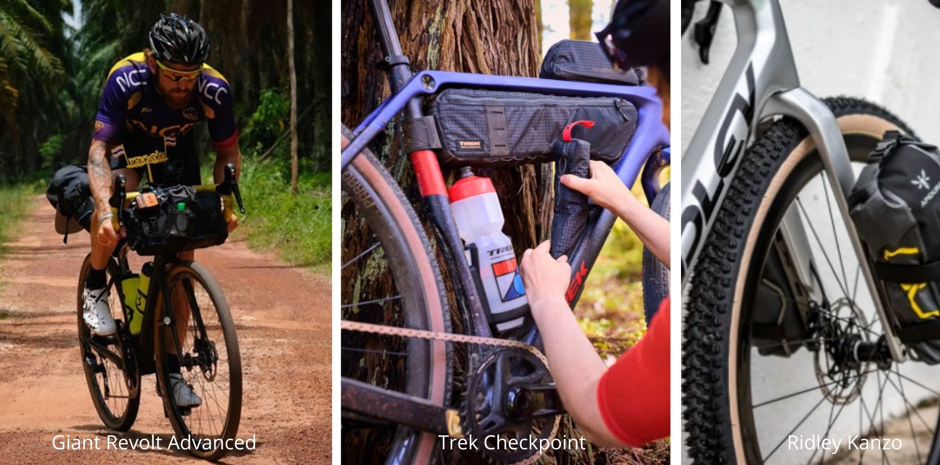 Opbergmogelijkheden bij verschillende gravelbikes